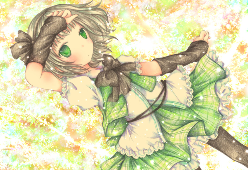 bow dress gray_hair green_eyes headband kasuga_sunao konpaku_youmu short_hair touhou