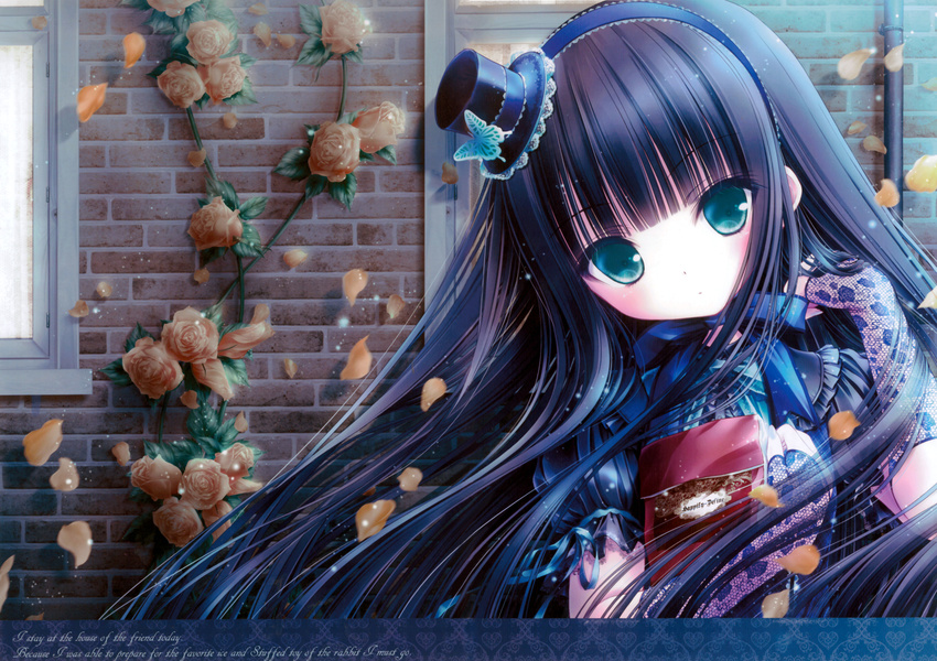 black_hair blue_eyes dress gloves goth-loli hat lolita_fashion tinkle