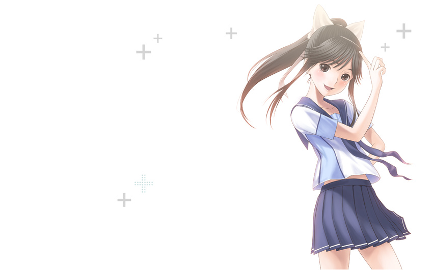 bow brown_hair love_plus penpen_(artist) seifuku tagme takane_manaka