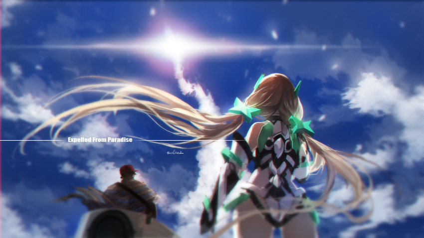 angela_balzac blonde_hair bodysuit clouds expelled_from_paradise long_hair sky swd3e2 twintails