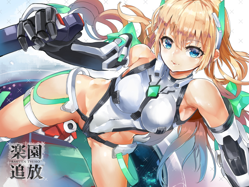 angela_balzac armor blonde_hair blue_eyes bodysuit expelled_from_paradise himuro_(dobu_no_hotori) skintight