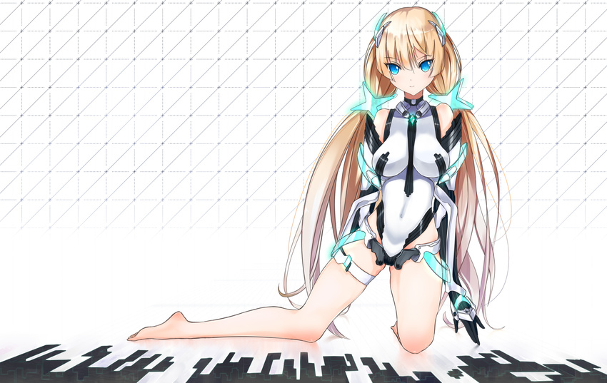 angela_balzac barefoot blonde_hair blue_eyes bodysuit expelled_from_paradise tagme_(artist)