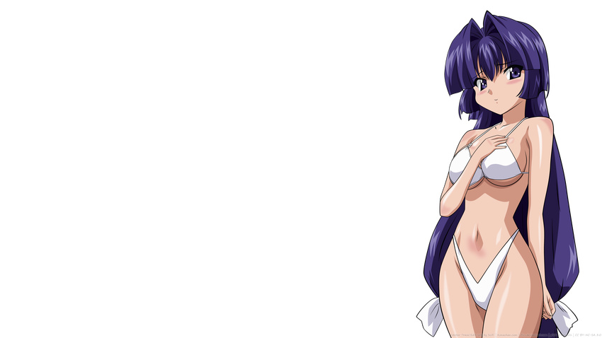 bikini blue_eyes kamishiro_rin long_hair maburaho purple_hair swimsuit transparent vector