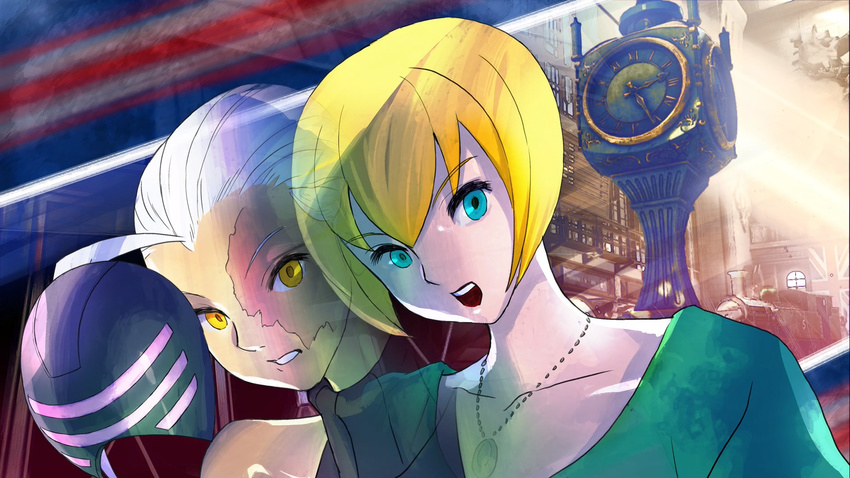 2girls bengus blonde_hair blue_eyes capcom decapre juni looking_at_viewer multiple_girls official_art spoilers street_fighter street_fighter_v yellow_eyes