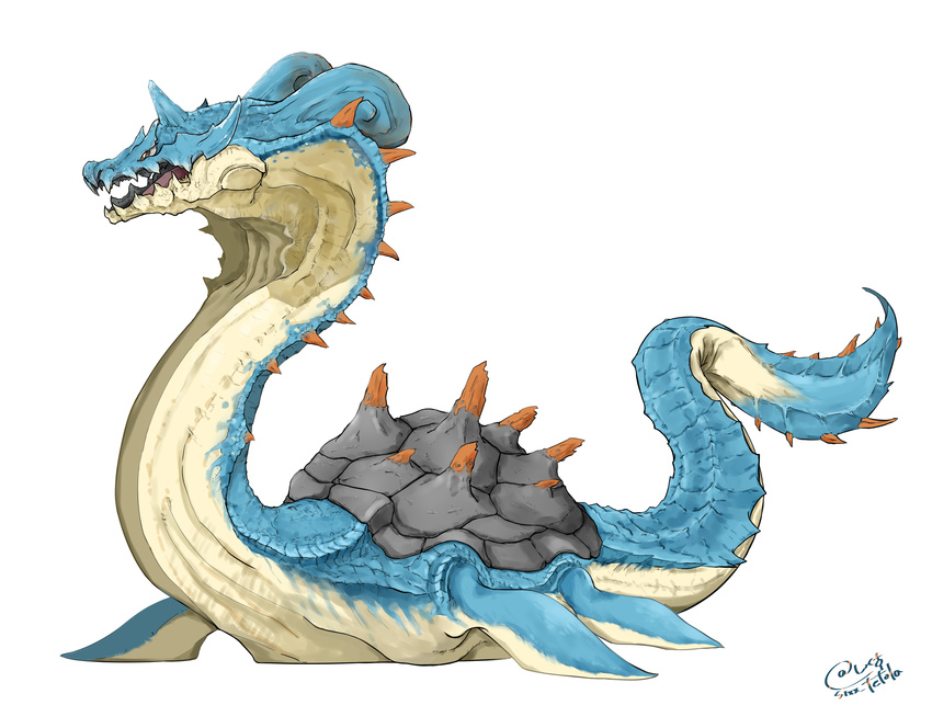 artist_request fusion lagiacrus lapras monster_hunter over_the_top pokemon pokemon_(game) realistic simple_background white_background