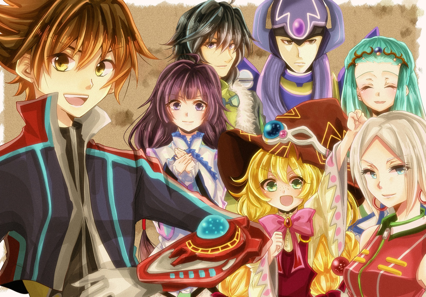 3boys 4girls beryl_benito hisui_hearts innes_lorenz kohak_hearts kunzite multiple_boys multiple_girls richea_spodune shing_meteoryte tales_of_(series) tales_of_hearts