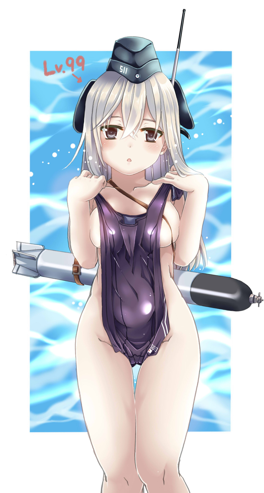 chi_gura-ya kantai_collection naked swimsuits u-511