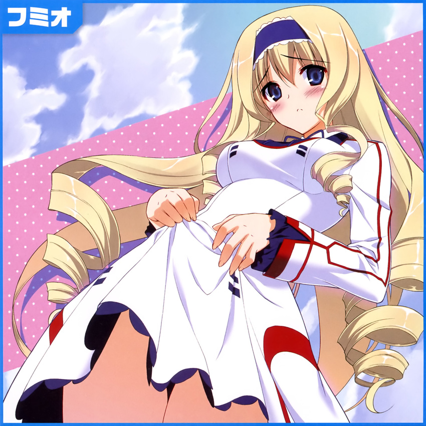 cecilia_alcott fumio infinite_stratos seifuku skirt_lift