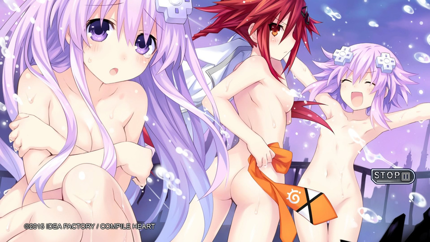 ass breast_hold censored choujigen_game_neptune compile_heart idea_factory naked nepgear neptune shinjigen_game_neptune_vii tennouboshi_uzume tsunako