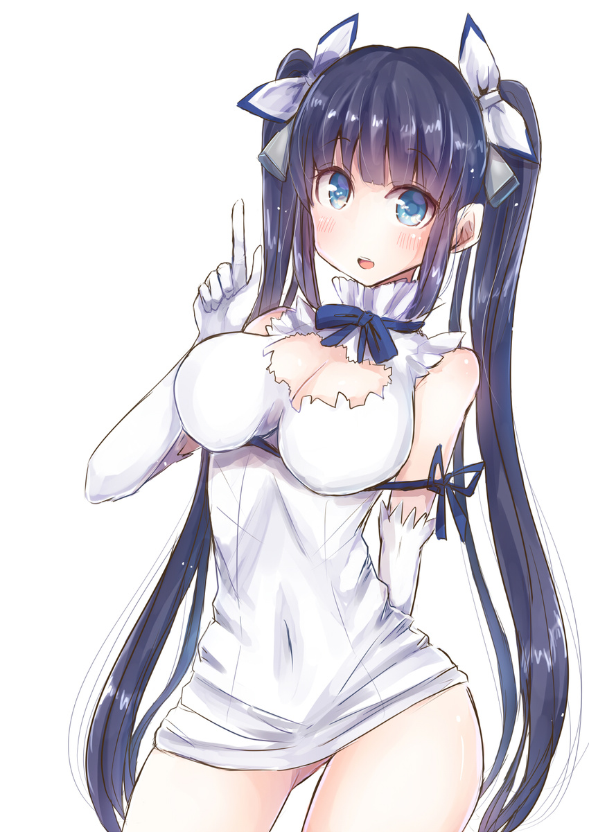 cleavage dress dungeon_ni_deai_wo_motomeru_no_wa_machigatteiru_darou_ka hestia_(dungeon) tagme