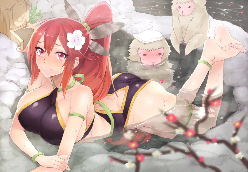 angelo1106 ass feet maeda_toshinaga onsen sengoku_bushouki_muramasa swimsuits