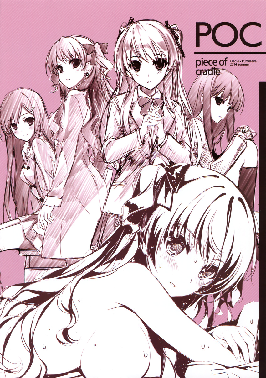 cradle kuroya_shinobu misaki_kurehito monochrome morikawa_yuki ogata_rina ogiso_setsuna puffsleeve seifuku sketch topless touma_kazusa white_album white_album_2