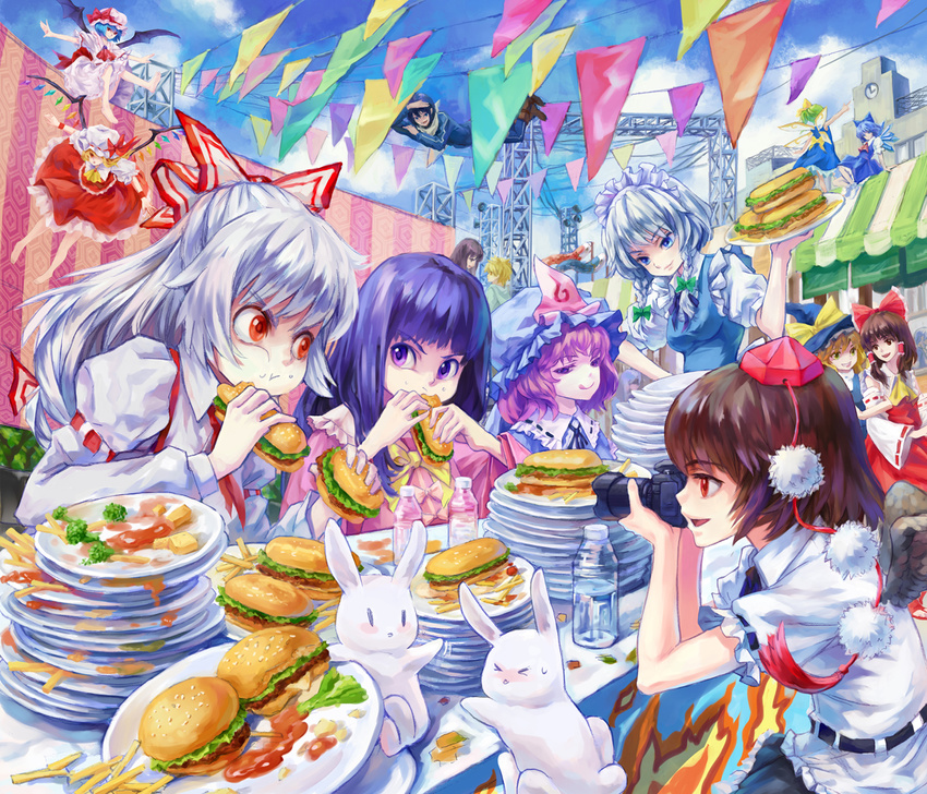 cirno daiyousei dress flandre_scarlet fujiwara_no_mokou hakurei_reimu houraisan_kaguya izayoi_sakuya kirisame_marisa maid miko noragami phideas remilia_scarlet saigyouji_yuyuko shameimaru_aya touhou wings yato