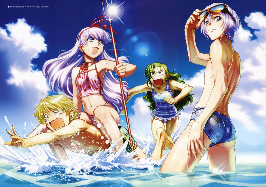 bikini black_lagoon fabiola_iglesias garcia_lovelace gretel_(black_lagoon) hansel_(black_lagoon) hiroe_rei swimsuits wet