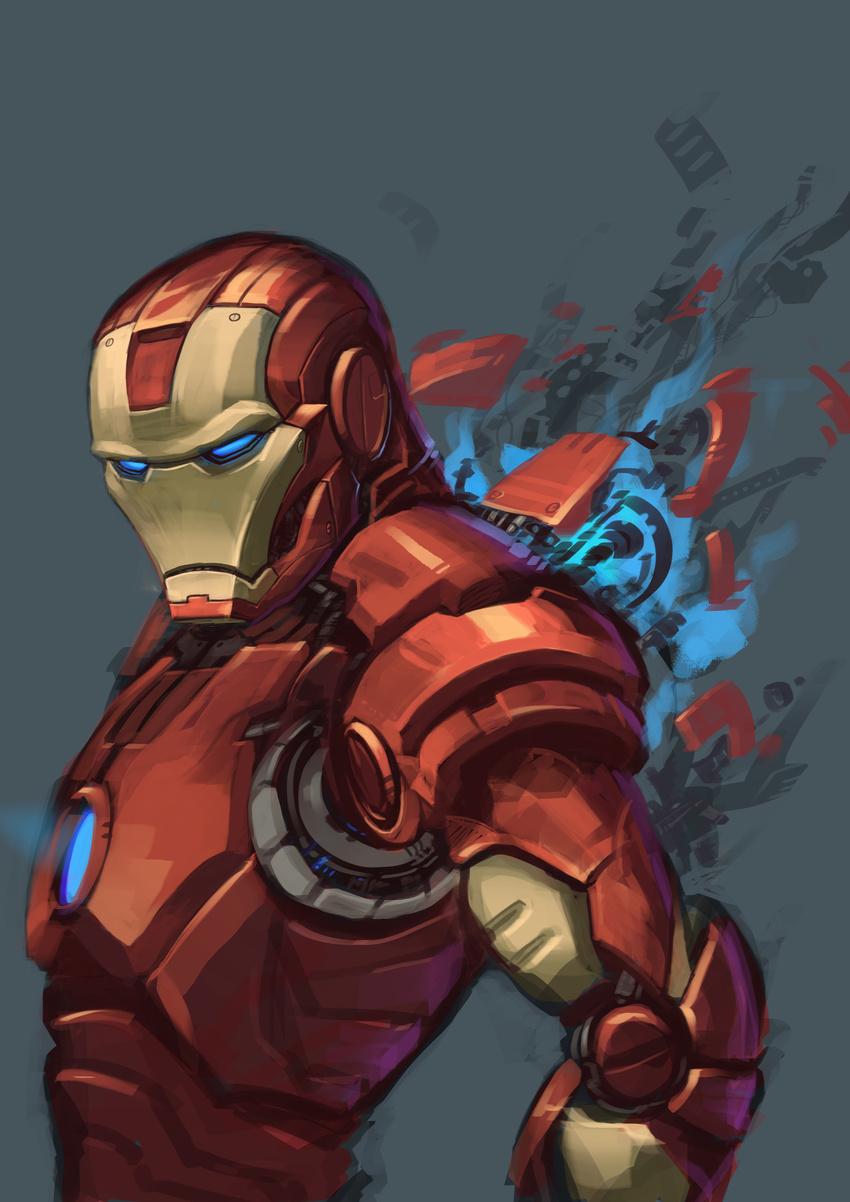 absurdres assembling highres iron_man male_focus marvel science_fiction solo superhero tony_stark yelansu