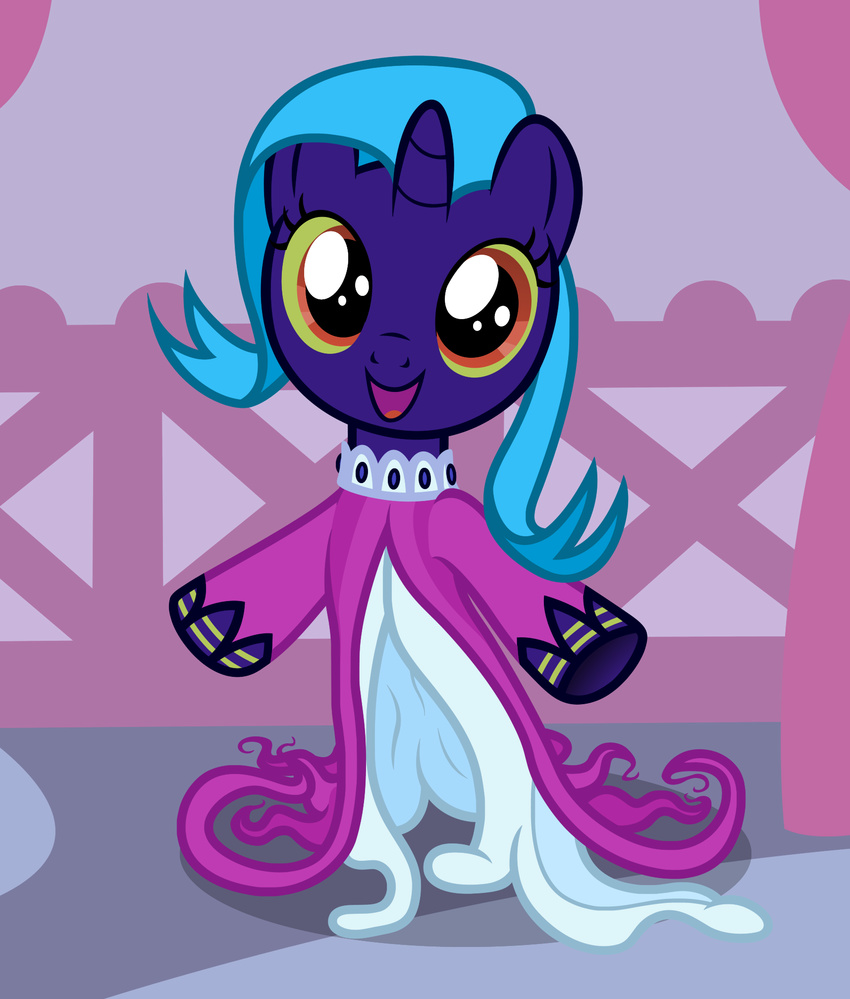 badumsquish clothing dress equine fan_character female hi_res horse hybrid living_clothes mammal monster my_little_pony pony red_eyes what