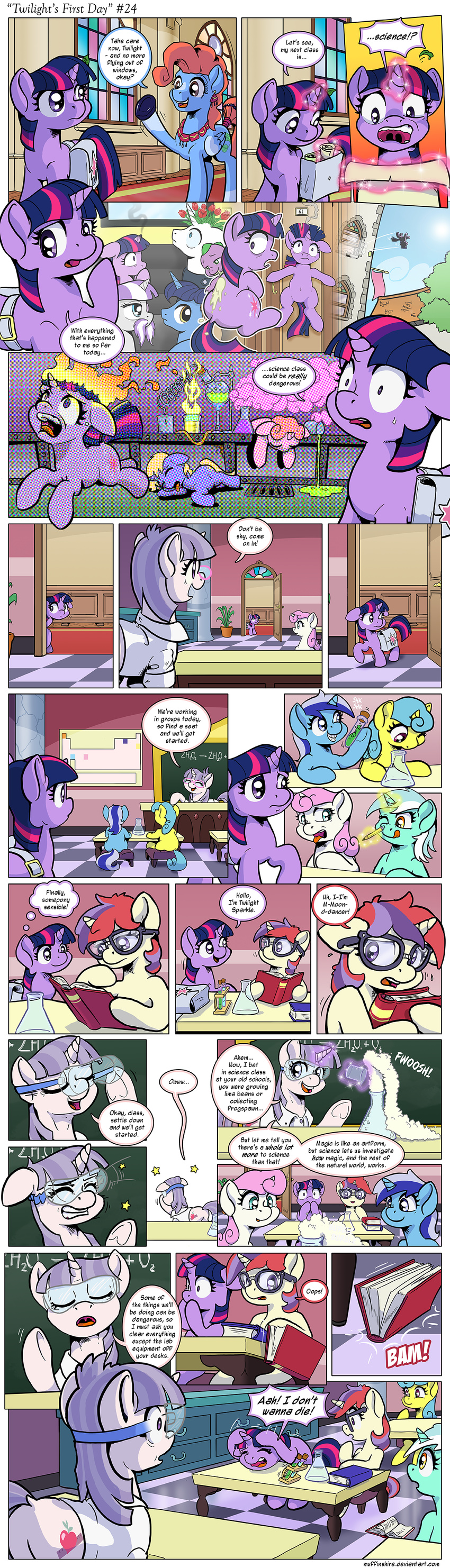 2016 absurd_res colgate_(mlp) comic equine eyewear female fire friendship_is_magic glasses goggles group hi_res horn lemon_hearts_(mlp) lyra_heartstrings_(mlp) male mammal moondancer_(mlp) muffinshire my_little_pony night_light_(mlp) shining_armor_(mlp) sitting spike_(mlp) twilight_sparkle_(mlp) twilight_velvet_(mlp) twinkleshine_(mlp) unicorn young