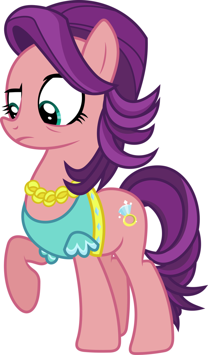 2015 90sigma absurd_res alpha_channel blue_eyes clothing cutie_mark earth_pony equine female feral friendship_is_magic frown fur hair hi_res horse jewelry mammal my_little_pony necklace pink_fur pony purple_hair simple_background solo spoiled_rich_(mlp) transparent_background