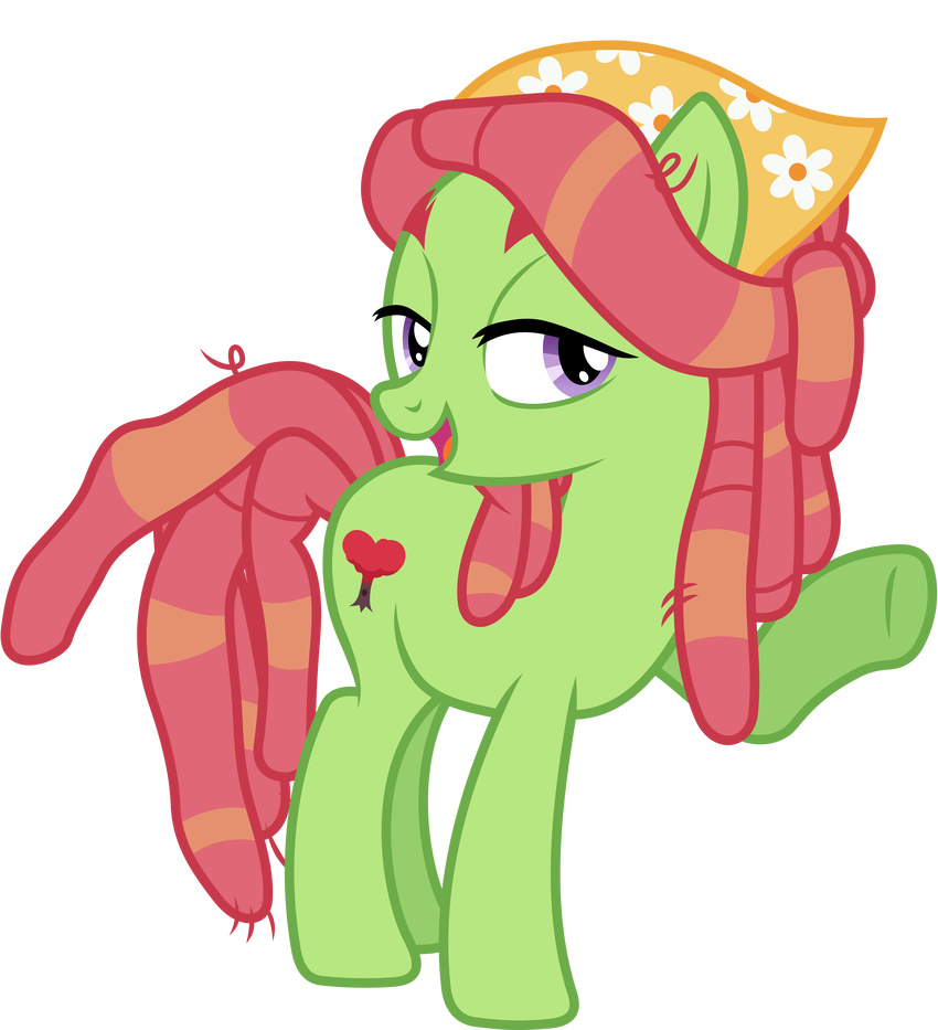 2016 90sigma absurd_res alpha_channel cutie_mark earth_pony equine female feral friendship_is_magic fur green_fur hair headscarf hi_res horse looking_at_viewer mammal multicolored_hair my_little_pony open_mouth pony purple_eyes simple_background smile solo transparent_background tree_hugger_(mlp) two_tone_hair