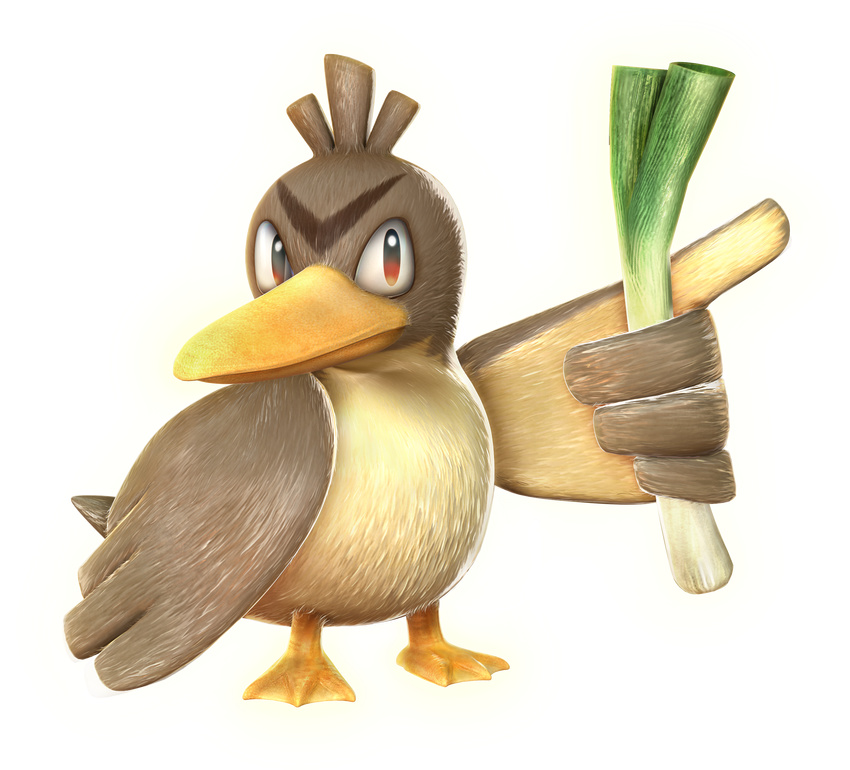 alpha_channel avian bird duck farfetch'd leek nintendo official_art pok&eacute;mon pokken_tournament simple_background transparent_background video_games webbed_feet