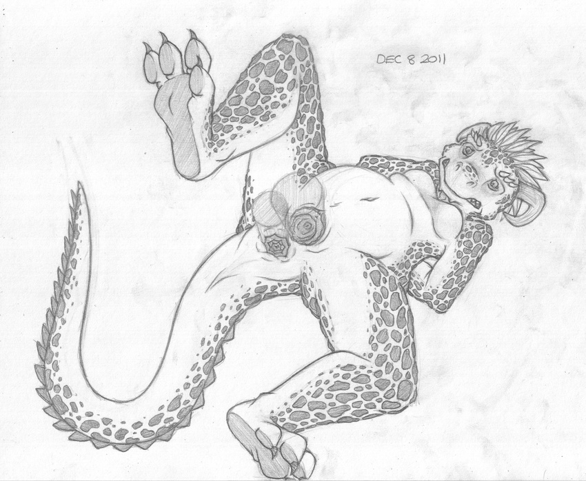 2011 anal anal_penetration anthro anus argonian barefoot breasts clenched_teeth disembodied_penis featureless_breasts female forced gaping gaping_anus gaping_pussy greyscale hands_behind_back high-angle_view horn long_tail male male/female mizzyam monochrome navel nude one_leg_up pencil_(artwork) penetration penis pussy scalie solo_focus struggling teeth the_elder_scrolls traditional_media_(artwork) translucent translucent_penis vaginal vaginal_penetration video_games