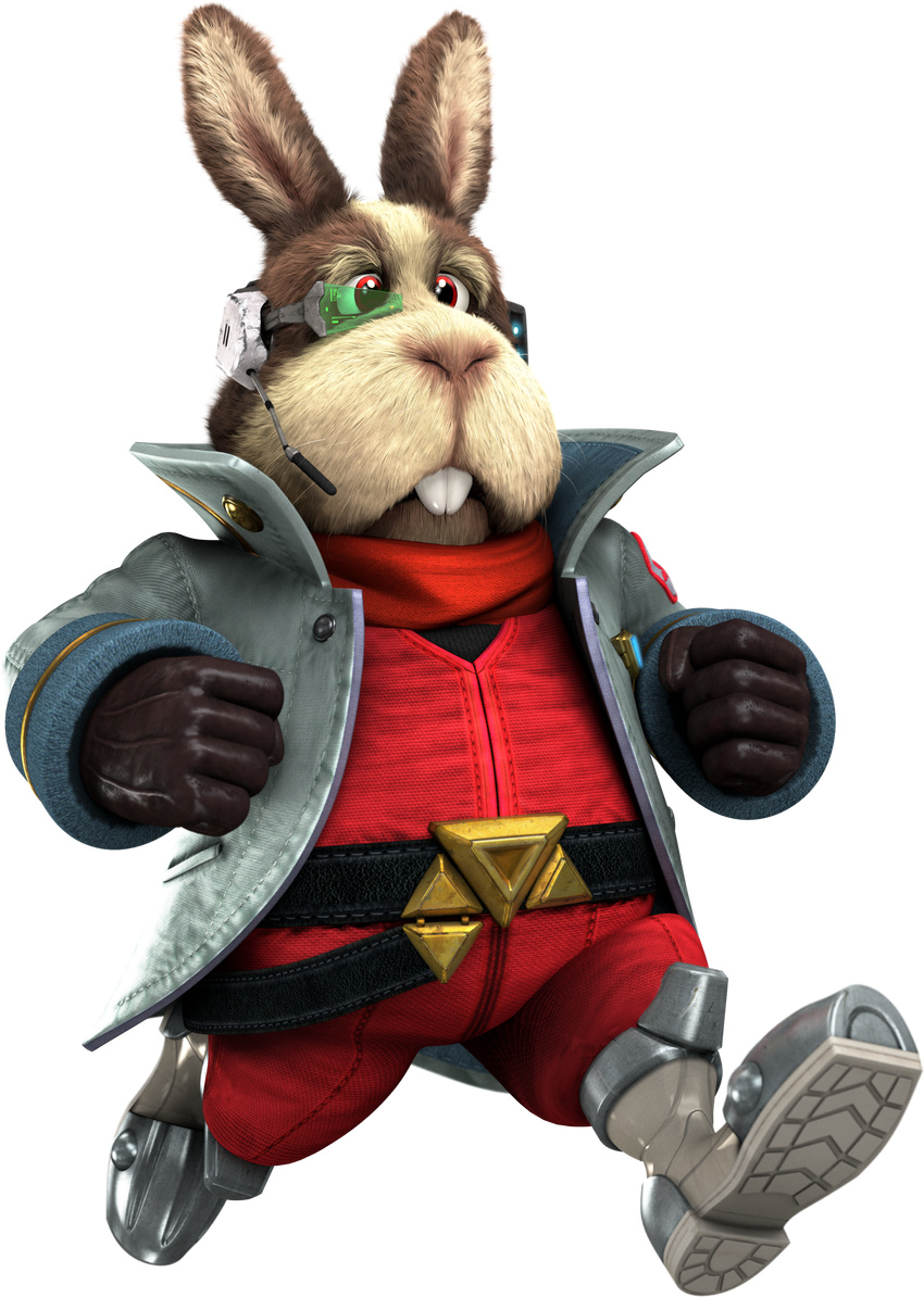 alpha_channel brown_fur buckteeth fur lagomorph mammal nintendo official_art peppy_hare rabbit red_eyes scouter simple_background star_fox star_fox_zero teeth transparent_background video_games