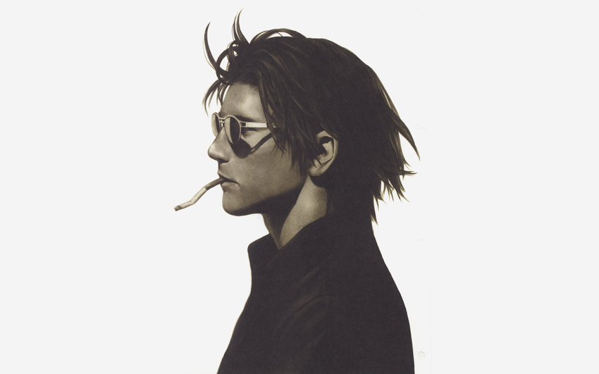 all_male blue_submarine_no_6 cigarette gray hayami_tetsu male monochrome range_murata realistic sunglasses