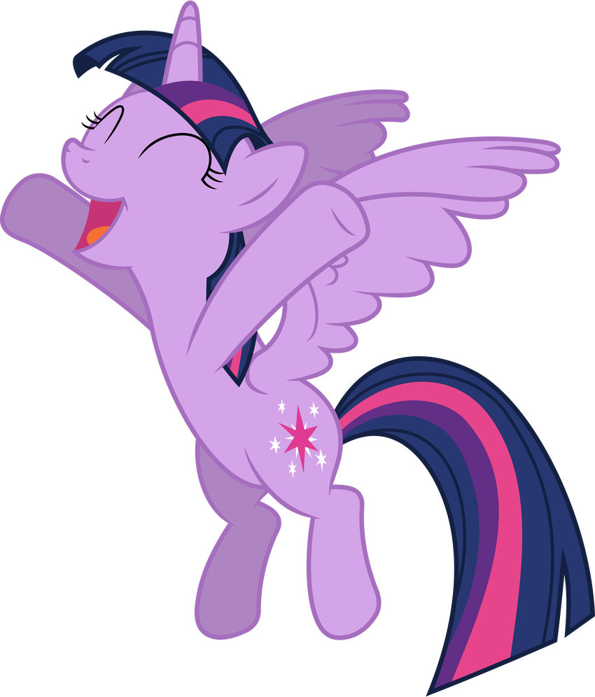 2014 90sigma absurd_res alpha_channel cutie_mark equine eyes_closed feathered_wings feathers female feral friendship_is_magic fur hair hi_res horn mammal multicolored_hair my_little_pony open_mouth purple_feathers purple_fur purple_hair simple_background smile solo spread_wings transparent_background twilight_sparkle_(mlp) winged_unicorn wings
