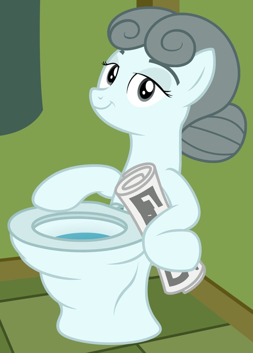 2016 badumsquish bathroom equine fan_character female horse hybrid mammal my_little_pony newspaper pony solo toilet what