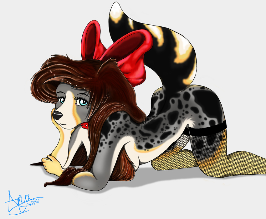 anthro australian_shepherd canine collie dani dog female fishnet hybrid mammal mix_breed nude o0aquadragon0o