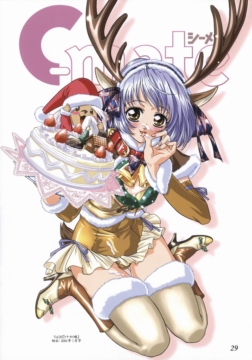 animal_ears christmas cream doudai_shouji thigh-highs