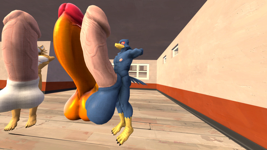 (disambiguation) 2019 anthro avian balls canid canine falco_lombardi falcolombardi focus fox foxmccloud fur game_(disambiguation) hair humanoid_penis hyper hyper_penis invalid lombardi mammal milesprower nintendo penis sourcefilmmaker star star_fox valve video_games