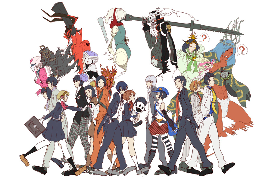 adachi_tooru aegis_(persona) amano_maya atlus character_request female_protagonist_(persona_3) marie_(persona_4) multiple_boys multiple_girls multple_girls narukami_yuu nebel persona persona_1 persona_2 persona_3 persona_3_portable persona_4 persona_4_the_golden persona_5 shin_megami_tensei sonomura_maki toudou_naoya yuuki_makoto