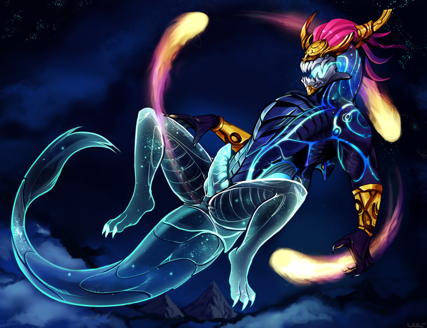 astral aurelion floating flying glowing horn male monster penis presenting solo species_unknown
