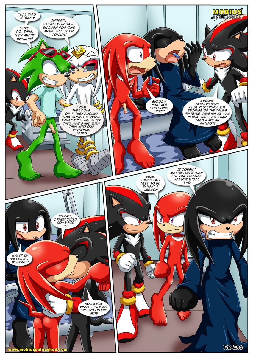 anthro bbmbbf clothing comic digital_media_(artwork) doctor_finitevus drugs duo echidna erection feet hedgehog hi_res kissing knuckles_the_echidna male male/male mammal mobius_unleashed monotreme oral palcomix penis scourge_the_hedgehog sex_toy shadow_the_hedgehog sonic_(series) spectre_the_echidna toy