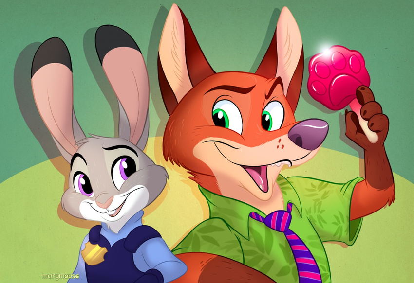 2016 canine disney duo female fox fur judy_hopps lagomorph male mammal marymouse nick_wilde rabbit zootopia