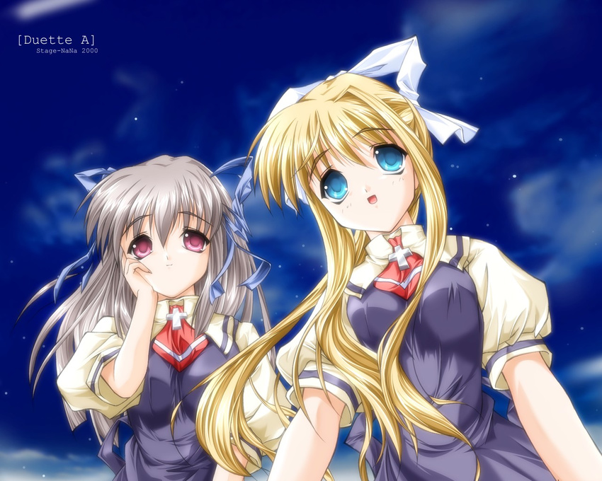 air kamio_misuzu ribbons sky tohno_minagi