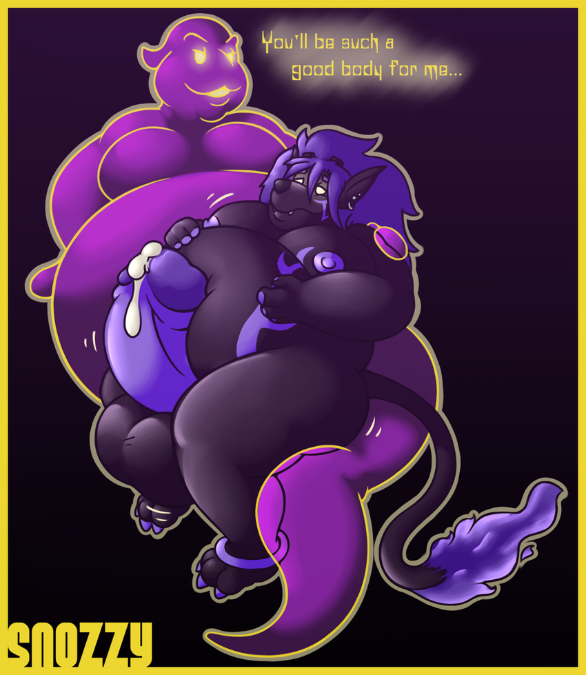 1hypno anthro cum cum_drip cum_on_penis dialogue dripping empty_eyes erection ghost hair inflation invalid_tag male male/male maledom malesub mind_control mobile_size nipples no_link penis possession precum purple_hair short_hair spirit text