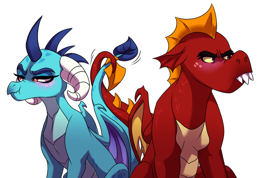 2016 blush dragon duo fangs female friendship_is_magic garble_(mlp) horn lopoddity male my_little_pony princess_ember_(mlp) romantic_couple scales scalie