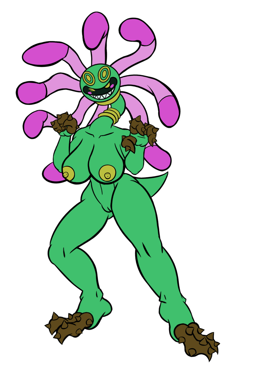 alpha_channel anthro big_breasts blush breasts claws cradily dinosaur fan_character female forbiddenknights2 full-length_portrait grass green_body grin hi_res huge_breasts humanoid long_neck mature navel nintendo nipples nude one_eye_closed plant pok&eacute;mon portrait pussy ring roots sharp_teeth simple_background smile solo spikes standing teeth tentacle_hair tentacles thick_thighs thorns transparent_background video_games voluptuous wide_hips wink yellow_eyes