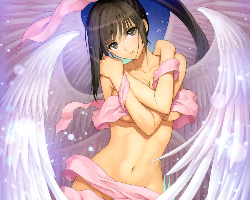 breast_hold breasts cleavage cropped maxima_enfield scan shining_ark shining_world taka_tony wings