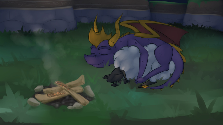 campire caprine cuddling dragon mammal marble marsminer sheep sleeping spyro spyro_the_dragon video_games