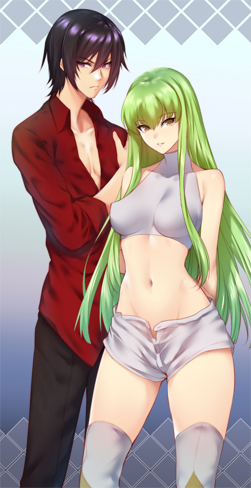 c.c. code_geass erect_nipples lelouch_lamperouge no_bra thighhighs zucchini