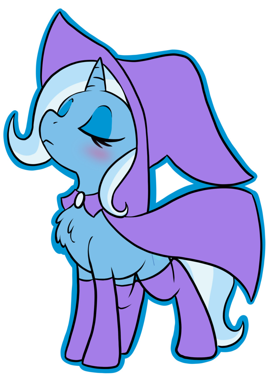 2023 alpha_channel blue_body blue_fur blush cape chest_tuft clothed clothed_feral clothing digital_drawing_(artwork) digital_media_(artwork) equid equine eyelashes eyes_closed female feral footwear friendship_is_magic full-length_portrait fur hair hasbro hat headgear headwear hi_res horn legwear mammal my_little_pony mythological_creature mythological_equine mythology portrait purple_cape purple_clothing purple_footwear purple_hat purple_headwear purple_legwear purple_socks purple_stockings quadruped shinkaku simple_background socks solo stockings tail transparent_background trixie_(mlp) tuft unicorn