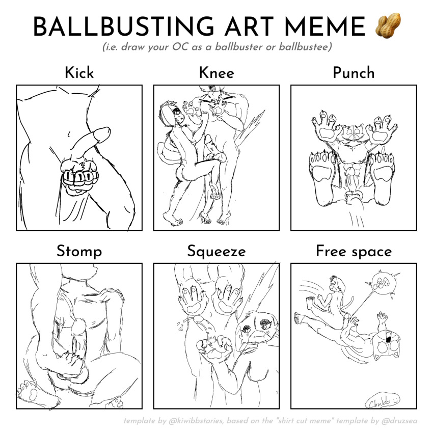 anthro ball ball_squeeze ballbusting brother_(lore) brother_and_sister_(lore) butt cbnbbbuster challenge cock_and_ball_torture drop duo english_text epic_games female fortnite genital_torture hi_res incest_(lore) male male/female meme meowscles meowskulls punch sibling_(lore) sister_(lore) sketch stomping text