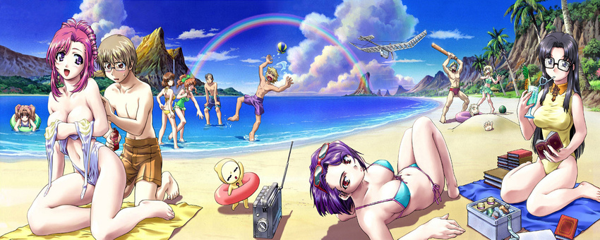 beach bikini kazami_mizuho kusanagi_kei marie onegai_teacher rainbow read_or_die swimsuit yomiko_readman