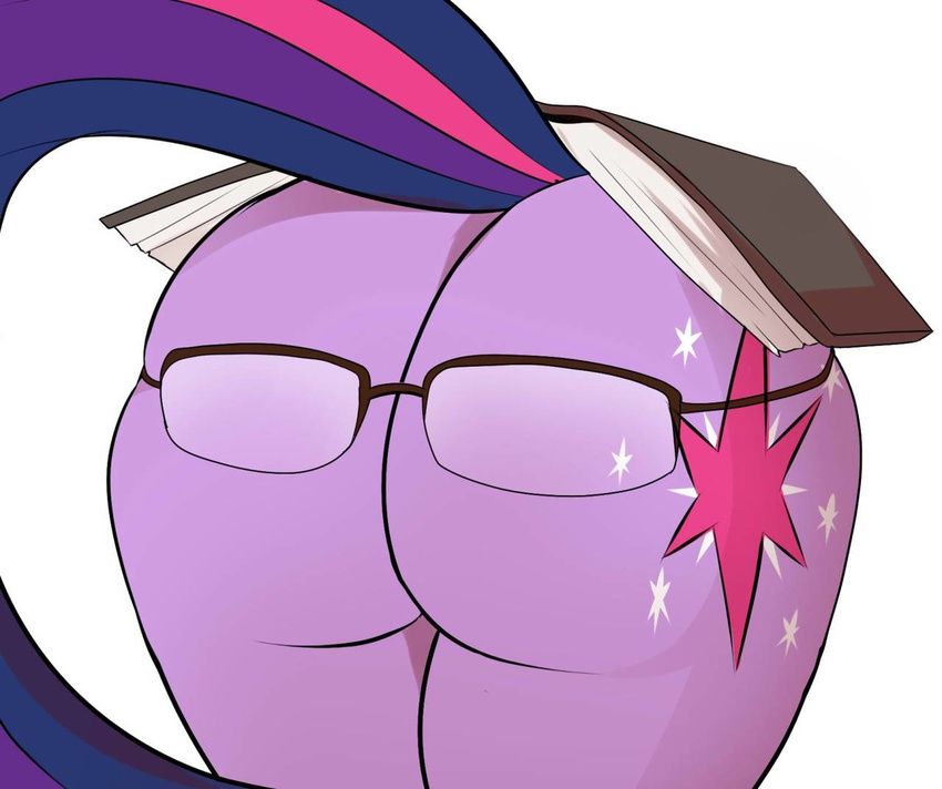 book butt cutie_mark equine evehly eyewear female feral friendship_is_magic glasses hair horn horse mammal multicolored_hair my_little_pony presenting presenting_hindquarters solo twilight_sparkle_(mlp) unicorn winged_unicorn wings