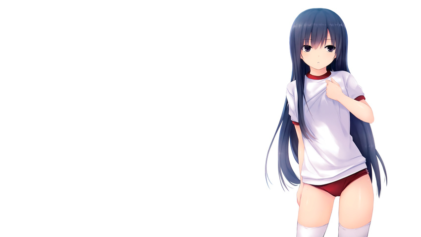 black_hair blue_eyes coffee-kizoku cure_girl gym_uniform kunimura_kotone long_hair photoshop scan wet white