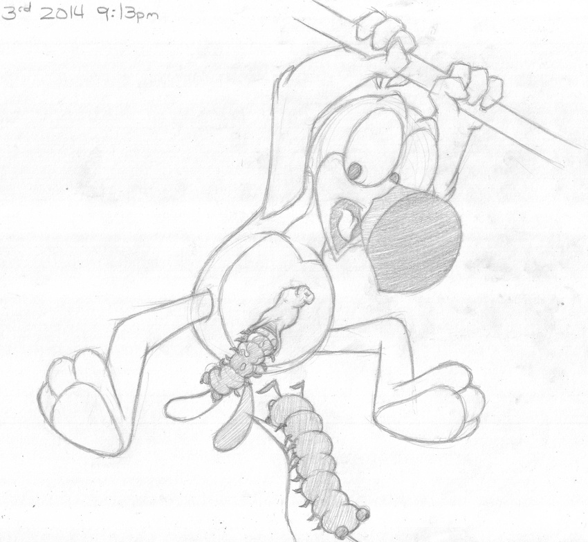 animal_genitalia anthro arthropod avian beak bird caterpiller cloaca cloacal_penetration dangling erection froot_loops group incest insect looking_down low-angle_view mascot mizzyam monochrome open_mouth pencil_(artwork) penetration penis solo_focus struggling tapering_penis toucan toucan_sam's_nephews traditional_media_(artwork) winged_arms wings