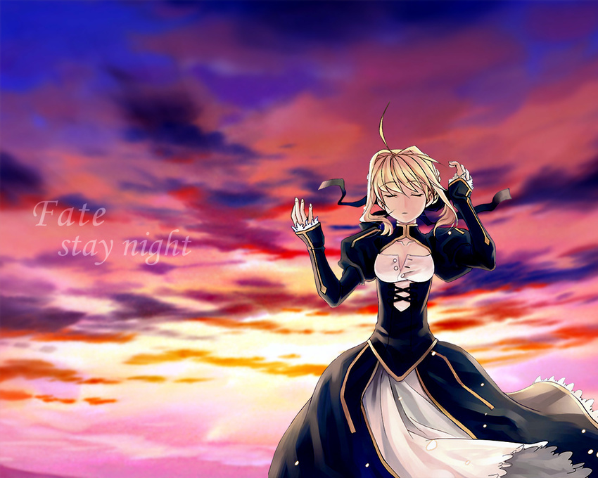 fate/stay_night saber sky sunset tagme